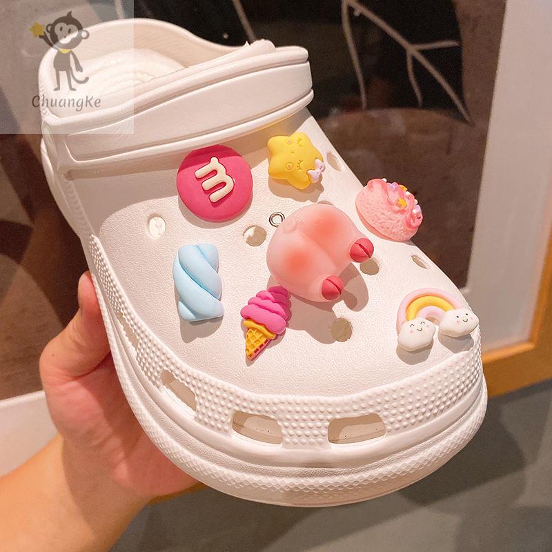 🔥DIY ที่ติดรองเท้า crocs สไตล์น่ารัก ตัวการ์ตูนติดรองเท้า ตกแต่งสวยงาม รูปแบบการ์ตูน ตัวติดรองเท้าหัวโต
