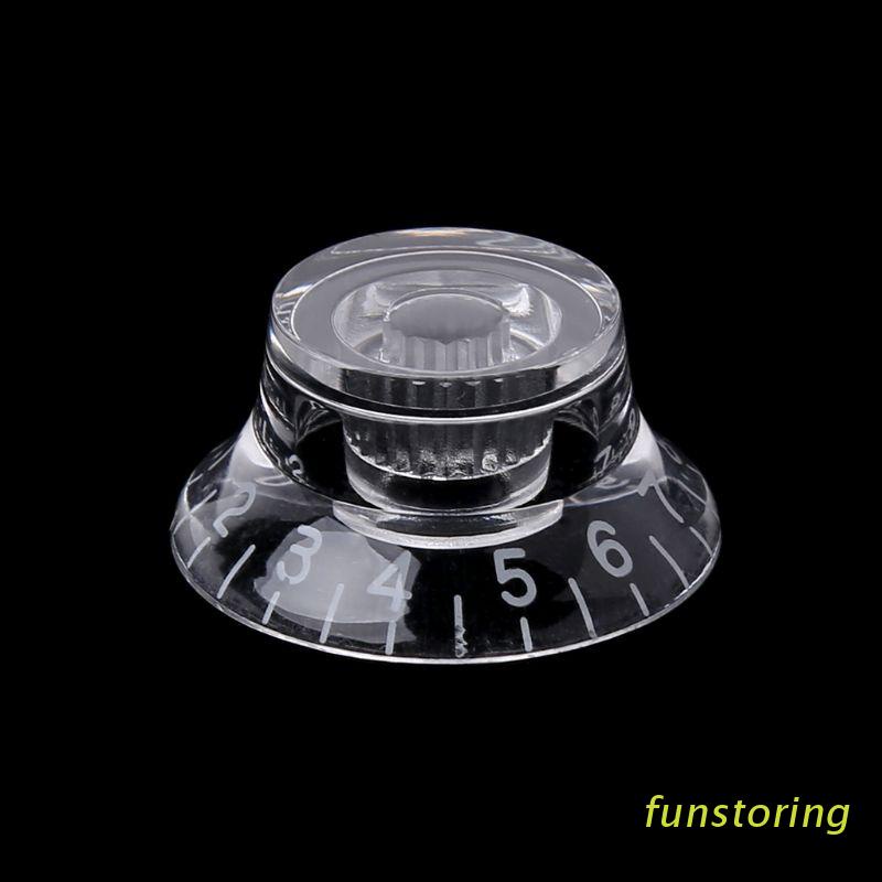 FUN 1pc Knob Button Bell Shape Guitar Tone Volume Control For LP Guitar Parts Transparent White