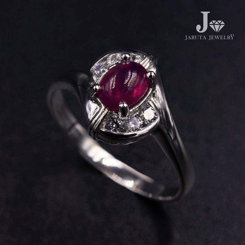 “แดงสยาม” แหวนเงินแท้ 925 ฝังทับทิม (Ruby) หนึ่งในมณีนพเก้าเสริมดวง | Jaruta Jewelry