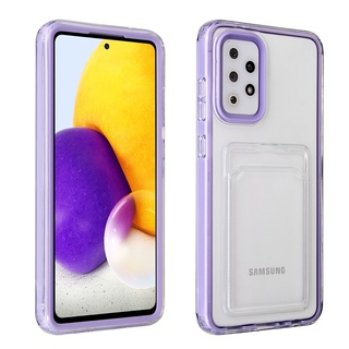 เเฟชั่น โปร่งใส โฟนใส่บัตร ใส่รูปถ่าย ใส่การ์ด เคสซิลิโคนอ่อนนุ่ม เคส Samsung A12 A22 A32 4G 5G A52 A52s A72 A03s A51 A50 A50s A30s เคสกันกระแทก