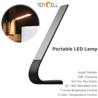 TERCELL Desk Lamp โคมไฟตั้งโต๊ะ LED ชาร์จ USB ปรับงอได้ ถนอมสายตา ขนาดพกพา