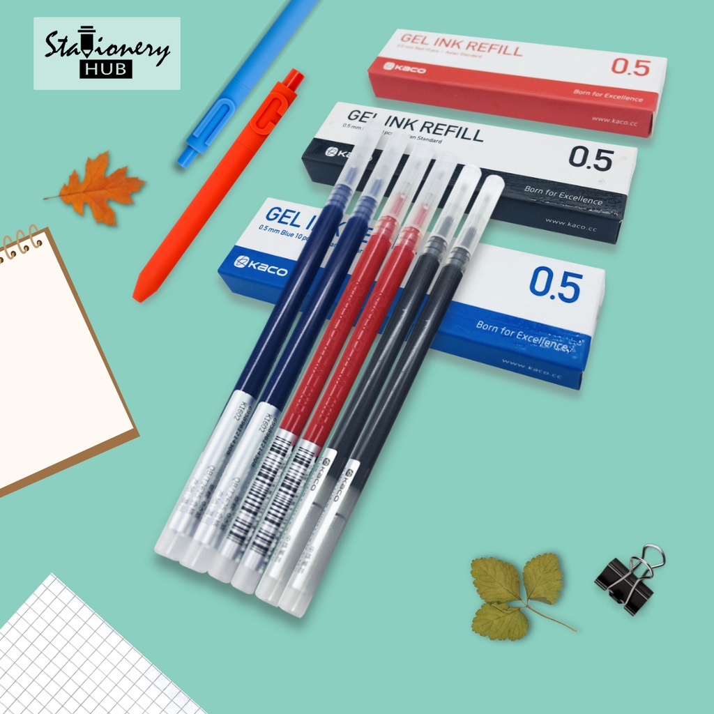 KACO Ink Refill ไส้ปากกาคาโก้ สำหรับรุ่นตัวอักษร/ตัวเลข หมึกปากกาแบบเจล ขนาด 0.5 mm. อุปกรณ์สำนักงาน