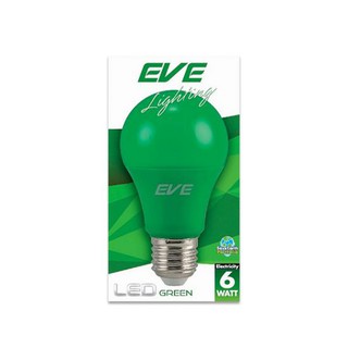 EVE LIGHTING หลอดไฟ LED E27 รุ่น A60 Color ขนาด 6 วัตต์ สีเขียว