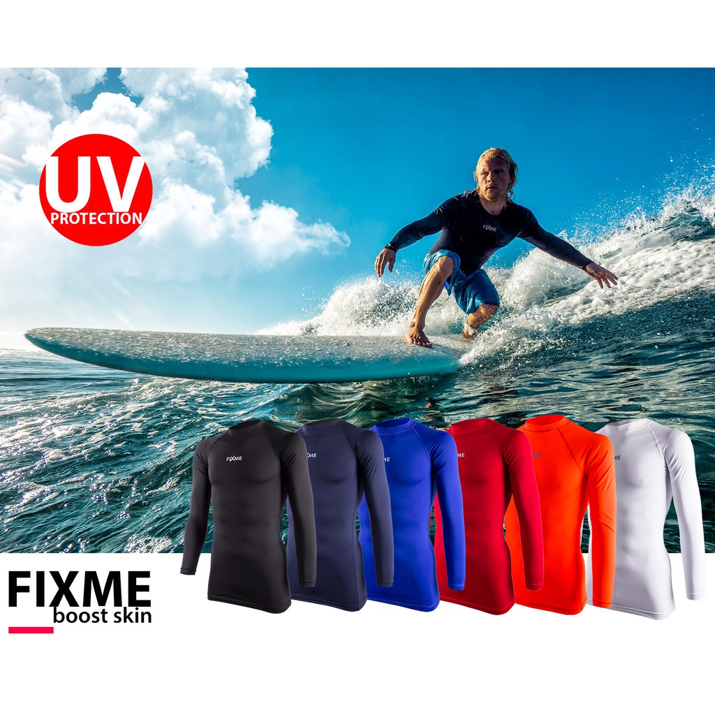 Lock skin ผู้ชาย/ เสื้อดำน้ำตื้น (คอกลม) เสื้อดำน้ำ เสื้อกันUV 99% มาตรฐานUSA
