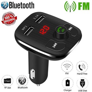 ของแท้100% V9 Bluetooth Car Kit FM Transmitter with 2 USB Car Charger 3.1A and Handsfree Calling บลูทูธในรถยนต์