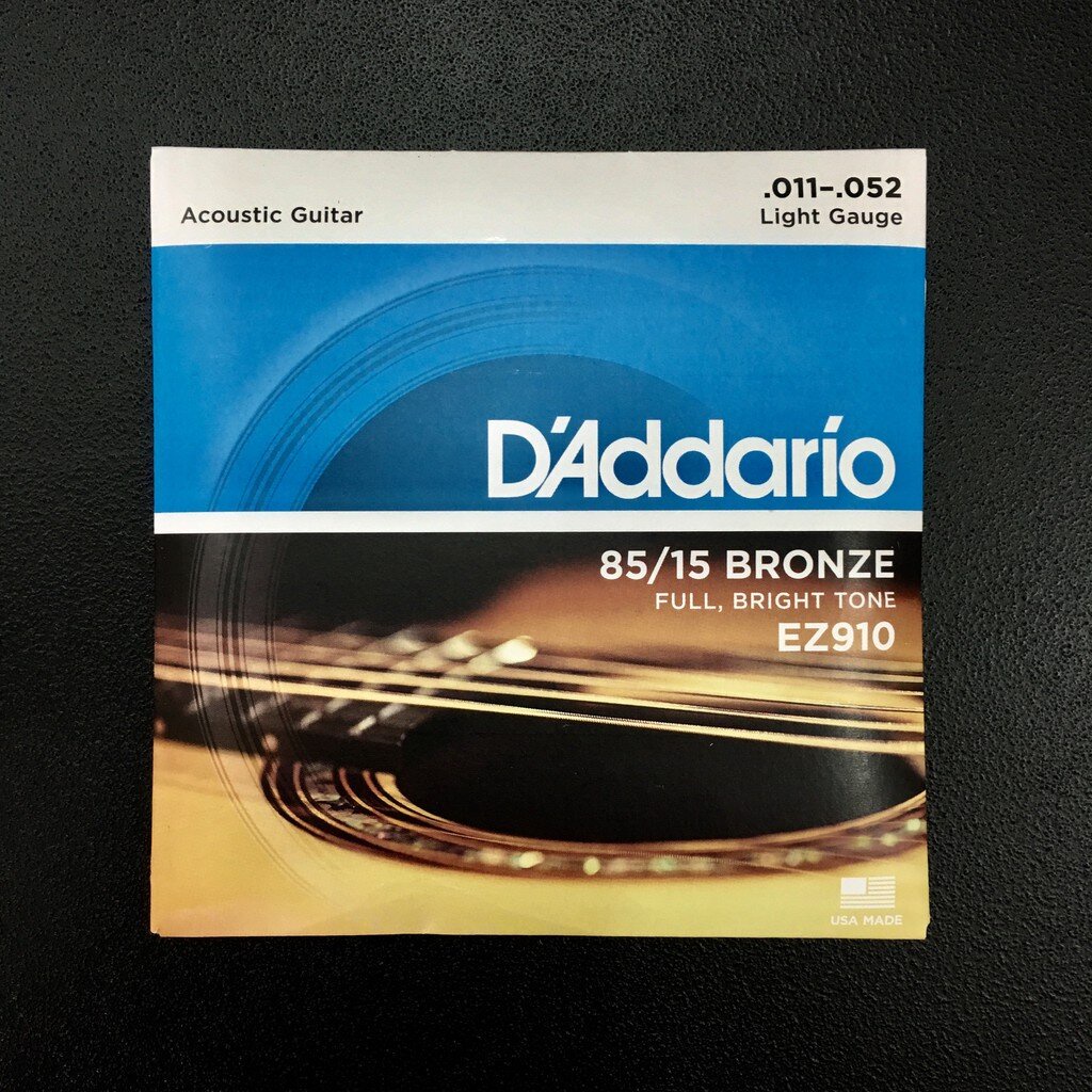 (ของแท้ 100%) สายกีต้าร์โปร่ง D'Addario EZ910 เบอร์ 11 สายกีตาร์โปร่ง เบอร์ 11