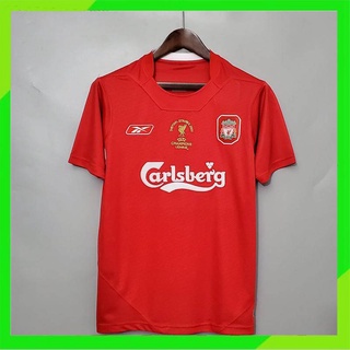 เสื้อกีฬาแขนสั้น ลายทีมชาติฟุตบอล Liverpool 2005 ชุดเหย้า สไตล์เรโทร