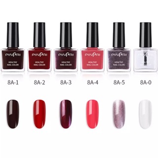 New! ยาทาเล็บกึ่งเจล PINPAI HEALTHY Nail COLOR 6ml. กึ่งเจลไม่ต้องอบ ลอกออกได้ ไม่ต้อง้อน้ำยาล้างเล็บ