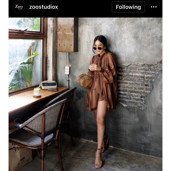 ทั้งชุด🤎 เสื้อ+กางเกง #zoostudiox  ไม่มีตำหนิ swimsaic lookbookbrownie