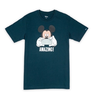 เสื้อยืดใหม่Disney Mickey Go Men Amazing T-Shirt - เสื้อผู้ชาย มิกกี้โกลายมิกกี้เม้าส์ถ่ายรูป สินค้าลิขสิทธ์แท้100% char