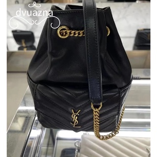 ของแท้ SAINT LAURENT/YSL JOE series mini bucket bag chain shoulder messenger bag