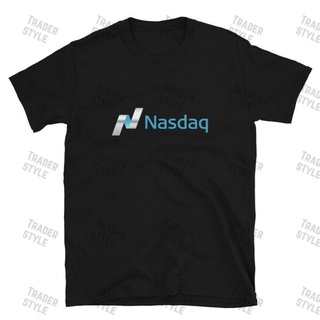 Lastest เสื้อยืดแขนสั้น คอกลม ผ้าฝ้าย 100% พิมพ์ลายโลโก้นักลงทุน Nasdaq ทรงหลวม แฟชั่นสําหรับผู้ชายS-5XL