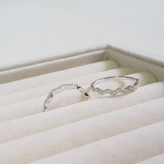 Me.phenomenal : wave half cz diamond ring (silver925/เงินแท้925)