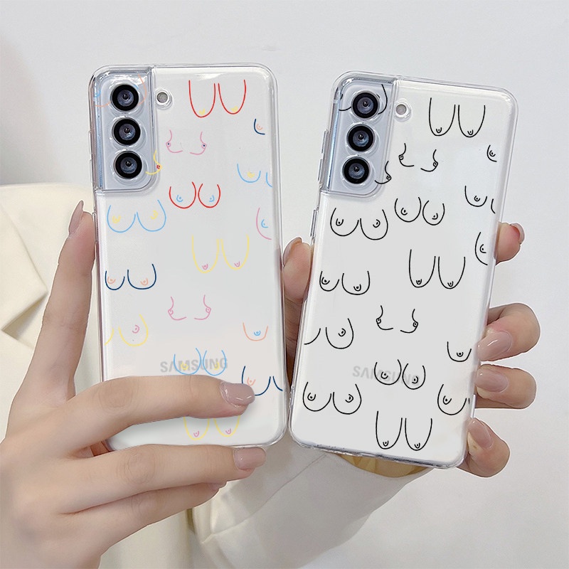 SAMSUNG วาดบทคัดย่อศิลปะคู่เคสโทรศัพท์tpuนุ่มสําหรับsamsung S23 FE S24 FE A15 A25 A55 A14 A54 S21 S22 Plus S21 FE Note10 Plus 20 Ultra ปกหลัง