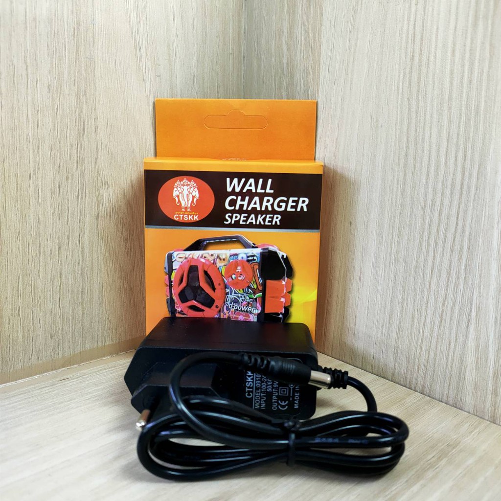 สายชาร์จลำโพง 9V  INPUT : AC100-240V 50/60Hz  OUTPUT : DC9V-2A