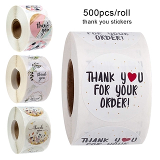 500pcs/roll  Thank You Stickers Handmade Sticker Circle Stationery thank you for your order  Seal Labels thank you sticker