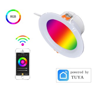 โคมไฟควบคุมด้วยเสียงอัจฉริยะ โคมไฟ WiFi Smart LED RGBW 7W 12W เปลี่ยนสีได้ตามต้องการ สั่งงานด้วย Smart Life App