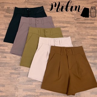 Milin Shop กางเกงขาสั้น ทรงเกาหลี วินเทจ