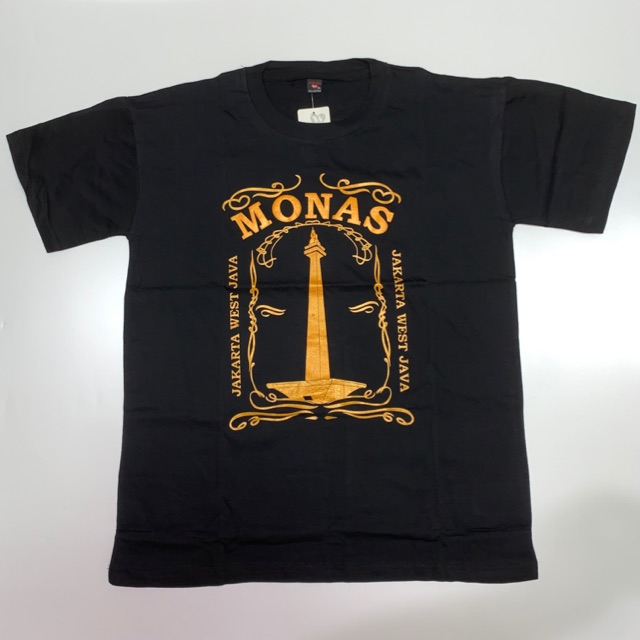 เสื้อยืด ลาย MONAS JAKARTA Tourism สีดํา สําหรับผู้ใหญ่