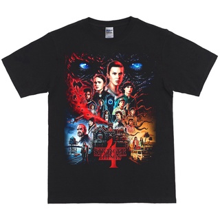 【100% cotton】เสื้อยืด พิมพ์ลาย Netflix MERCHANDISE MOVIE STRANGER BY WHITECUSH