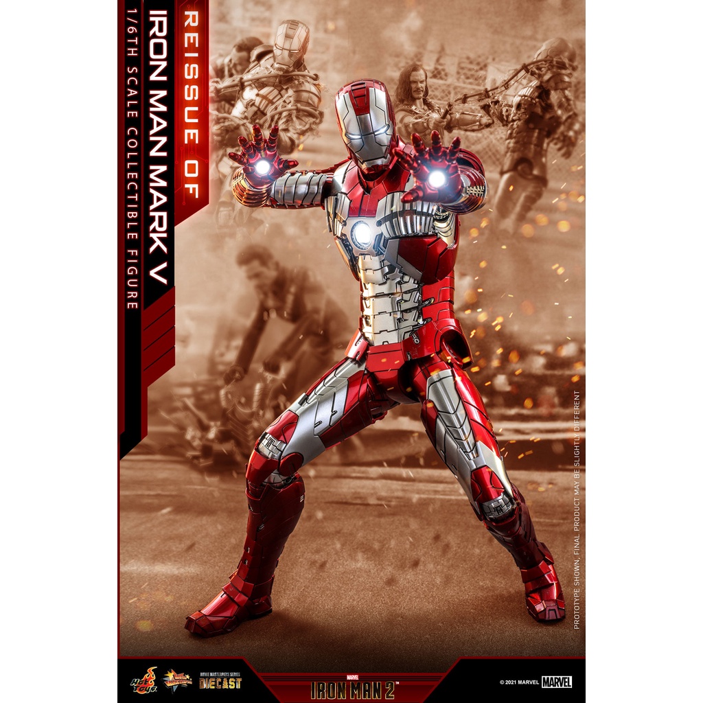 ฟิกเกอร์ โมเดล ของสะสม Hot Toys MMS400D18 1/6 Iron Man 2 - Iron Man Mark V (Reissue)