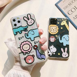 Cartoon zoo transparent Soft Case iPhone 11Pro 5.8 iPhone 11 6.1 iPhone 11Pro MAX 6.5 iPhone X iPhone XS iPhone XS MAX iPhone XR iPhone 8 iPhone 8Plus iPhone 7 iPhone 7Plus iPhone 6 iPhone 6Plus iPhone 6s iPhone 6sPlus
