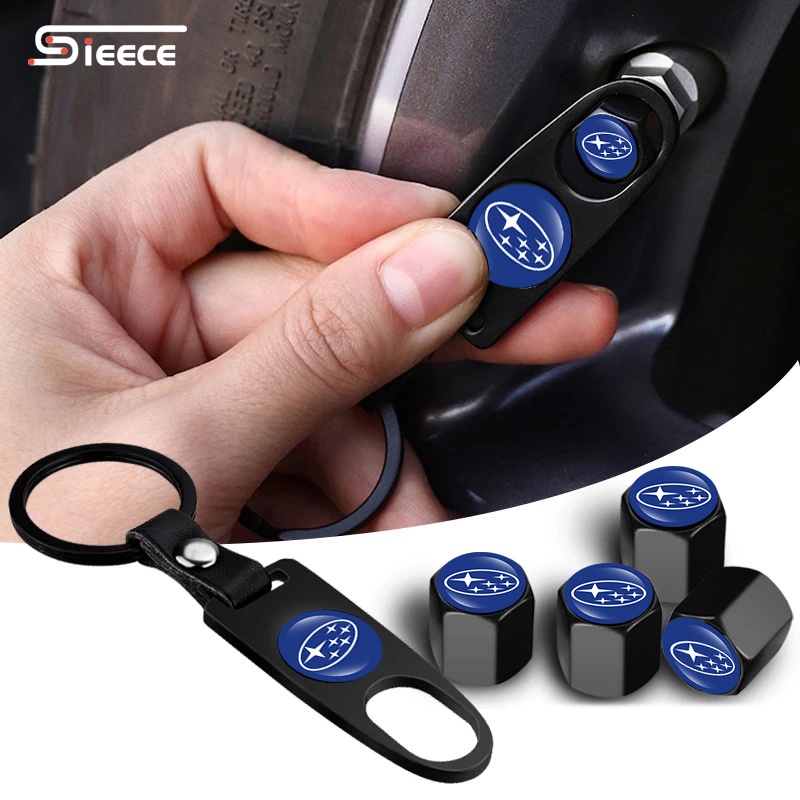 Sieece ฝาปิดจุกลมโลหะ สําหรับยางรถยนต์ มอเตอร์ไซค์ Subaru XV Forester Levorg Impreza BRZ Outback WRX STI
