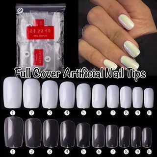 🇹🇭เล็บปลอม เล็บพีวีซียาวกลาง เล็บยาวกลาง Fake Full Cover Artificial Nail Tips