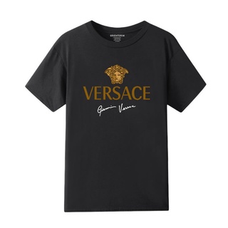 เสื้อยืดแขนสั้น ผ้าฝ้ายแท้ พิมพ์ลาย Versace 22s Medusa Vasaki ขนาดใหญ่ สไตล์ฮ่องกง แฟชั่นสําหรับผู้ชาย และผู้หญิง
