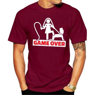 เสื้อยืดลําลอง แขนสั้น คอกลม พิมพ์ลายการ์ตูน Amici Festa Nera Homo Game Over Audio Al Celibate Divertente Sposo สําหรับผ