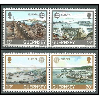 E156 แสตมป์ Guernsey ยังไม่ได้ใช้ ชุด EUROPA Stamps - Inventions ภาพทิวทัศน์ ปี 1983 ยังไม่ได้ใช้ สภาพดี 4 ดวง ครบชุด