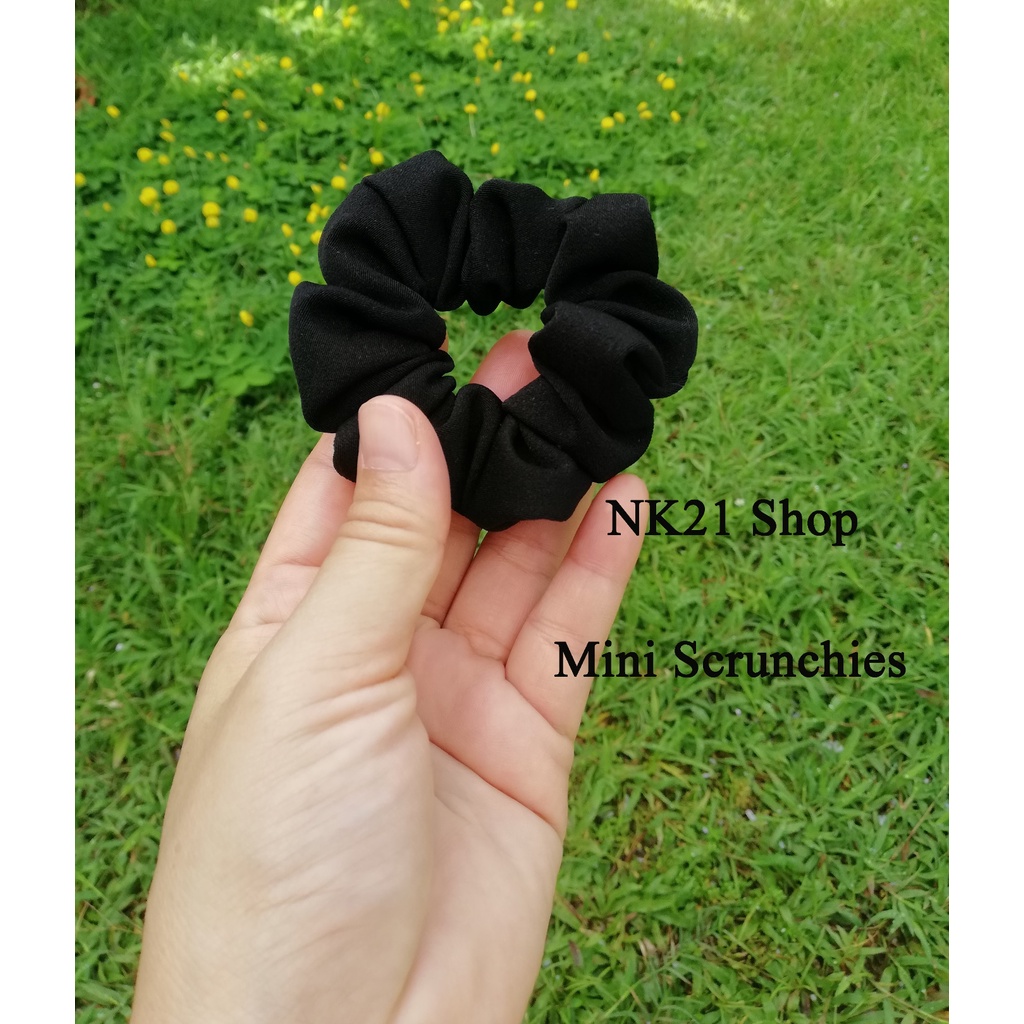NK21 โดนัทรัดผม ไซส์มินิ หนังยางรัดผม สีดำ Mini Scrunchies, Black Scrunchies,Scrunchy,Hair accessories,Elastic hair tie