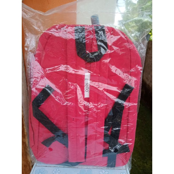 กระเป๋าเป้ anello ของแท้100% สีแดงสดใหม่