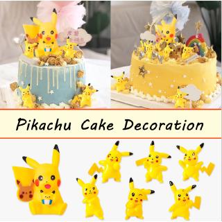 Toppers ตกแต่งเค้กวันเกิดลาย Pokemon pika-chu 6ชิ้น