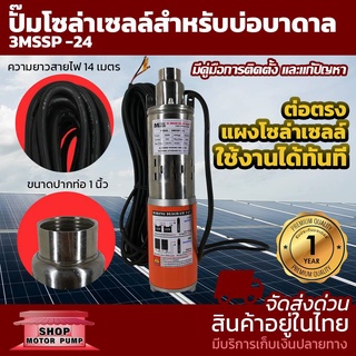 ปั๊มน้ำบาดาล 3MSSP-24 DC 24V 250W โซล่าเซลล์  แบร์น MTEC ขนาดปากท่อ 1 นิ้ว