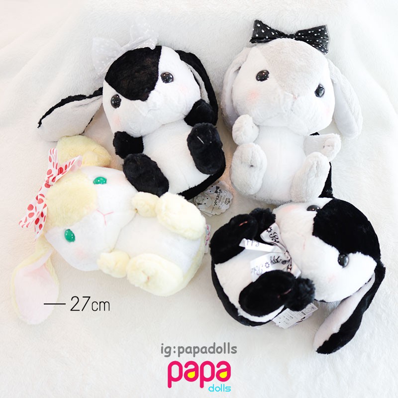 กระต่าย ตุ๊กตากระต่าย กระต่ายอมูส Pote Usa Loppy - Premium 27cm มือ1 ของแท้ จากญี่ปุ่น Papadolls