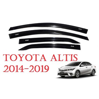 (4ชิ้น) กันสาดประตู รถยนต์ โตโยต้า โคโรล่า อัลติส 2014 - 2020 (ใหม่) สีดำ Toyota Corolla Altis Sedan กันสาด กันสาดรถยนต์