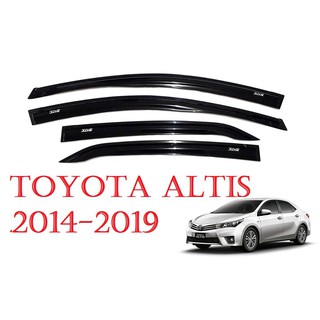 (4ชิ้น) กันสาดประตู รถยนต์ โตโยต้า โคโรล่า อัลติส 2014 - 2020 (ใหม่) สีดำ Toyota Corolla Altis Sedan กันสาด กันสาดรถยนต์