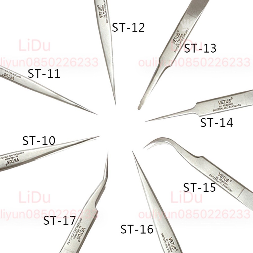 VETUS TWEEZERS รุ่นST แหนบสแตนเลส แหนบถอนขน ปากคีบ แหนบคีบ แหนบปลายแหลมแหนบถอนขน แหนบ