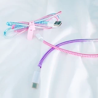 พร้อมส่ง 🔥 สายเกรียว ถนมสายชาร์จ หลายสี กันสายหัก