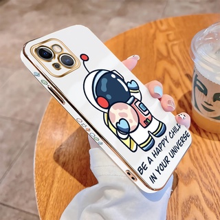 เคสไอโฟน iPhone 13 Pro Max 12Pro 13 Miniเคสโทรศัพท์มือถือ แบบนิ่ม ลายการ์ตูนนักบินอวกาศ