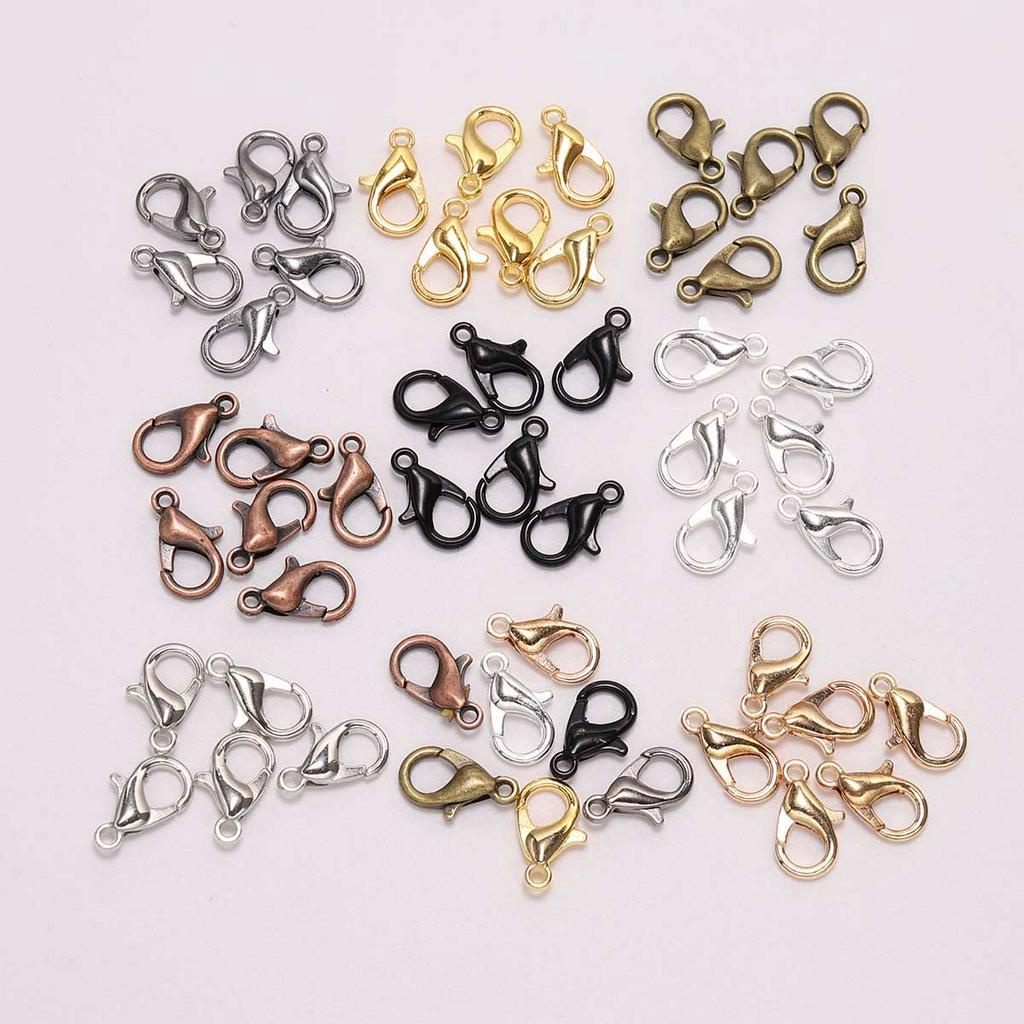 50 ชิ้น / ล็อต 10x5 มม. จี้โลหะสีทองสีเงินสําหรับทําเครื่องประดับ