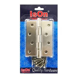 บานพับ ISON HG-1B06SN6 4X3 นิ้ว แพ็ค 6 ชิ้น สีสเตนเลส  BUTT HINGE ISON HG-1B06SN6 4X3" P6 STAINLESS STEEL