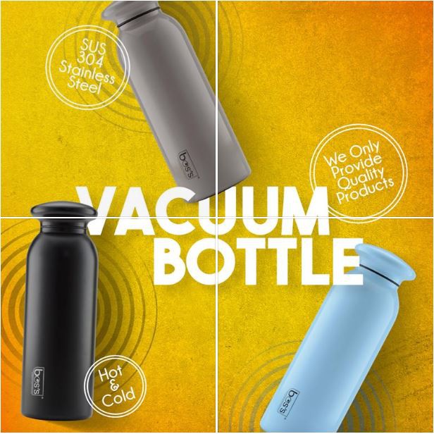 Boss 500ml Flat Cap S/S Bottle