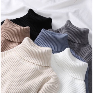 เสื้อกันหนาว คอเต่า ผ้าถัก ลายดอกเดซี่