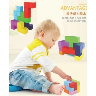 3D Magic magnetic cube คิวบ์แม่เหล็ก ลูกบาศก์แม่เหล็ก คิวบ์บล็อก เกมปริศนาแม่เหล็ก building block