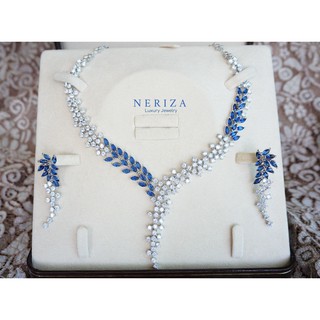 Neriza Jewelry/ ชุดเครื่องประดับเพชร เพชรสังเคราะห์เกรดพรีเมี่ยมประกายไฟเทียบเท่าเพชรแท้ จัดส่งฟรีพร้อมกล่อง NZC032