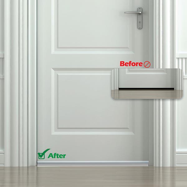 [แผ่นสีใส] SmileArm® ที่กั้นประตู สีใส แถบกาว ยางซิลิโคน คิ้วกันแมลง ปิดช่องใต้ประตู - ใช้ได้กับประตูทุกแบบ - รูปที่ 7