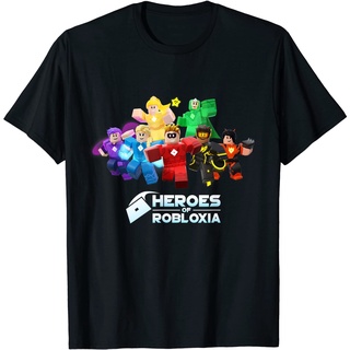 เสื้อยืดผ้าฝ้ายพรีเมี่ยม เสื้อยืด พิมพ์ลาย Heroes of Robloxia