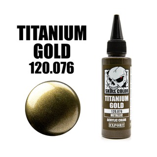 Skull Color 076 Titanium Gold สีสูตร Acrylic ผสมสำเร็จสำหรับแอร์บรัช ขนาด 60ml.